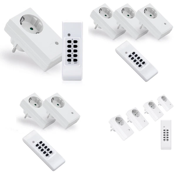 Kit Prises Radio Commandées – 1 Prise + 1 Télécommande, 2300W, 230V, Blanc