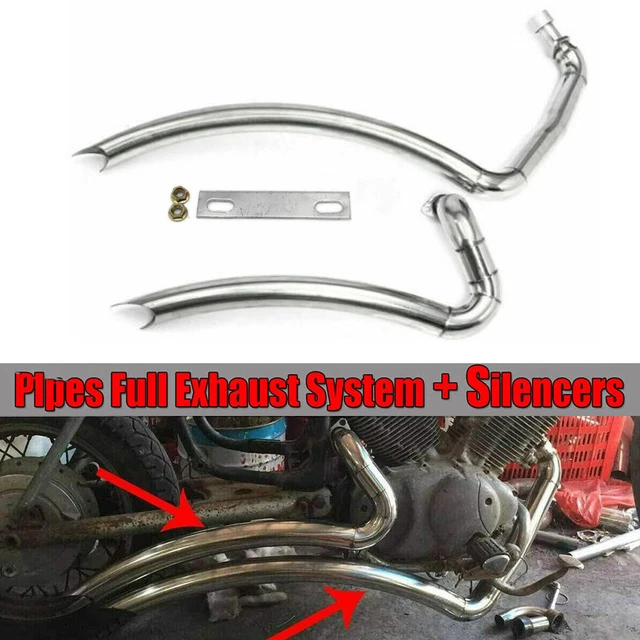 Muffler Full Exhaust System Pipes Silencers For Yamaha Virago XV535 XV400 Chrome