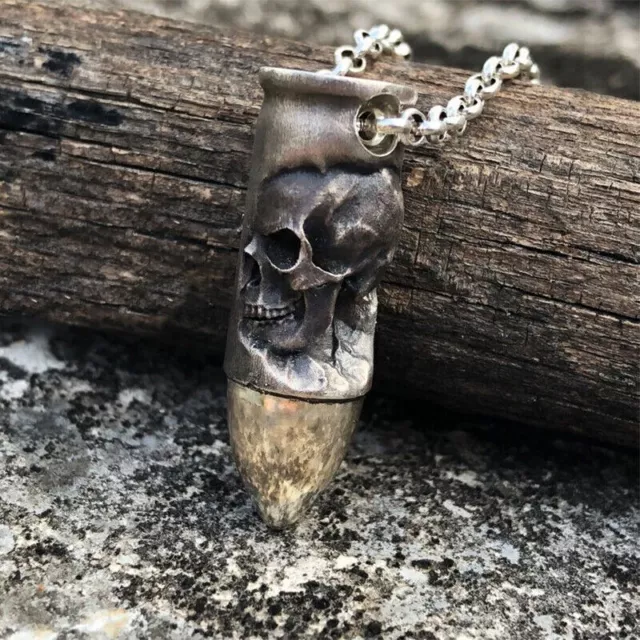 Totenkopf Kette Anhänger Schädel Skull Skelett Gothic Kreuz Bettelkette Geschenk