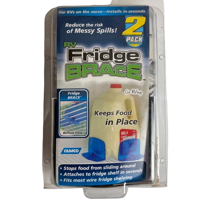 Camco RV Fridge Refrigerator Brace -Holds Food and Drinks in Place During Travel