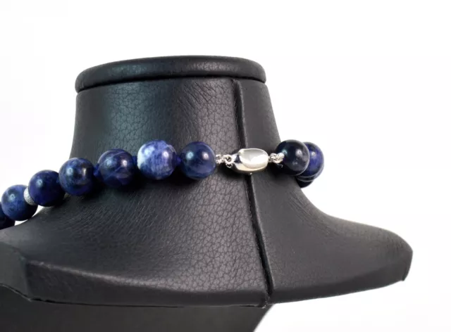 Collana in Sodalite, Intercalari e chiusura in Argento 925. Made in Italy 3