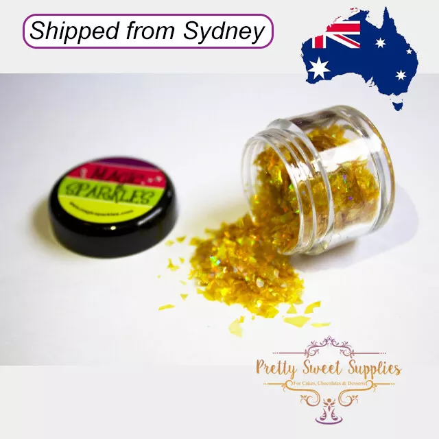 YELLOW GOLD Edible Glitter 2g - Magic Sparkles for Cakes Cupcakes Desserts