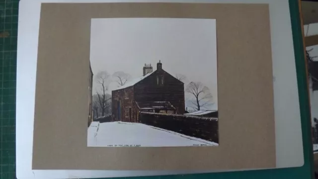 Peter Brook.Artist. Farm By The Side of a Road. On A4 kraft card