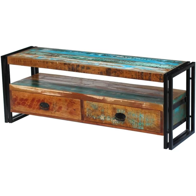 Solid Reclaimed Wood TV Cabinet Stand Unit Storage Drawers Vintage Retro Rustic Solid Reclaimed Wood TV Cabinet Stand Unit Storage Drawers Vintage Retro Rustic