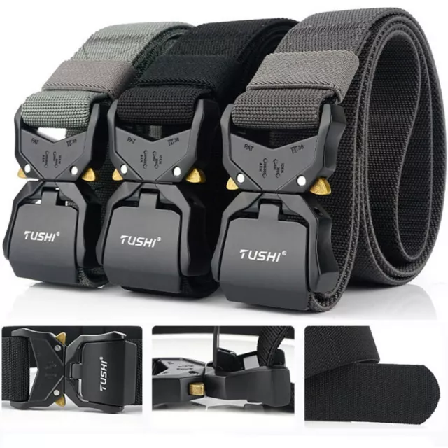 Magnet Buckle Belt Military Training Belt Outdoor Tactical Belt Canvas Nylon Men