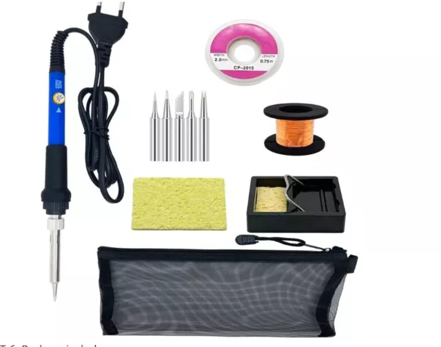 Electric Soldering Iron Gun 60W Welding Solder Wire Set Kit Adjustable Temp 220