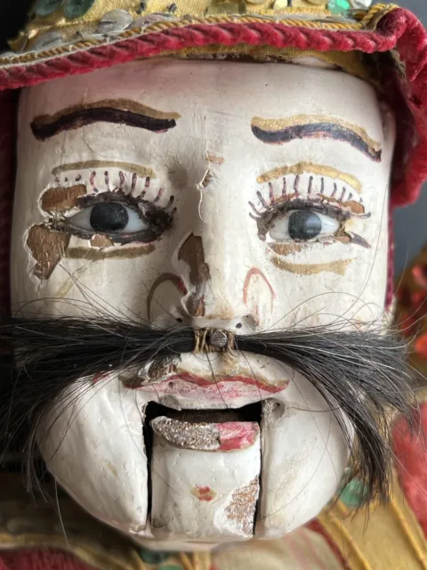 Antique Asian Burmese Folk Art Wooden Puppet Marionette Doll 3