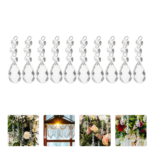 10 Pcs Attrape-soleil Arc-en-ciel Perles De Cristal Garniture De Fenêtre Prisme