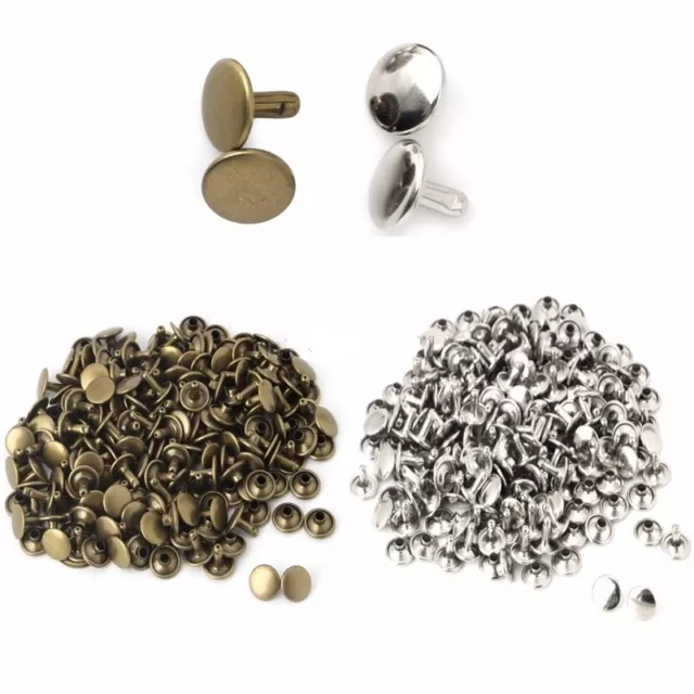 Pkg 20 Metal Double-capped Rivet Studs for Crafts (5200) CHOOSE SIZE and FINISH 2