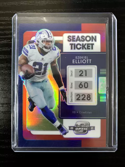 2021 Panini Contenders Optic Ezekiel Elliott Red Prizm /175 SP #33