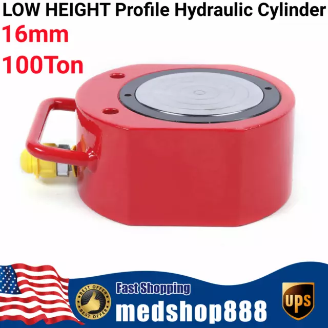 16mm Stroke 100Ton LOW HEIGHT Profile Hydraulic Cylinder Jack Ram Lifting HOT!
