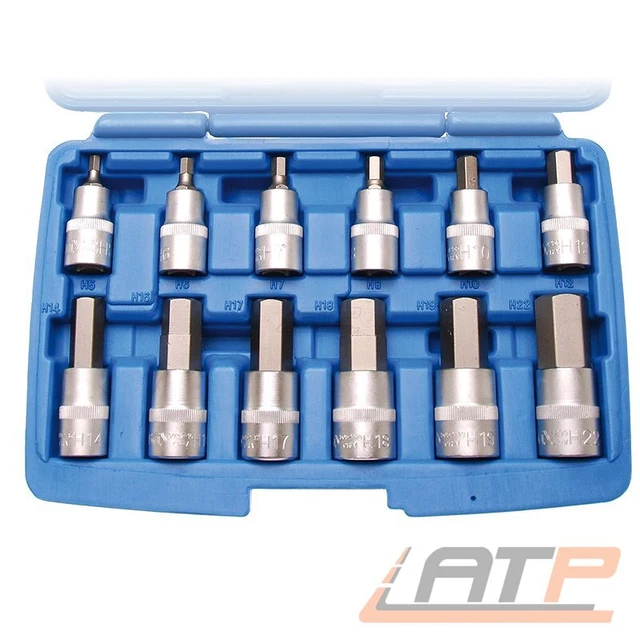 BGS BIT EINSATZ Set Innensechskant 1/2" 12 Tlg. 5-22 Mm Sechskant