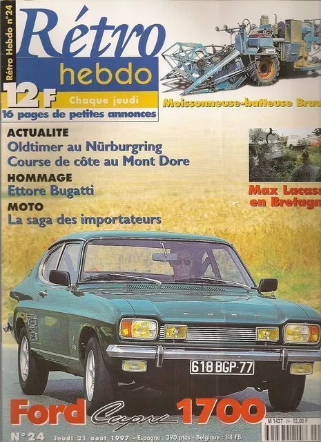 Retro Hebdo 24 Ford Capri 1700 Gt Bmw Flat Twin Course Ettore Bugatti Moissonneu