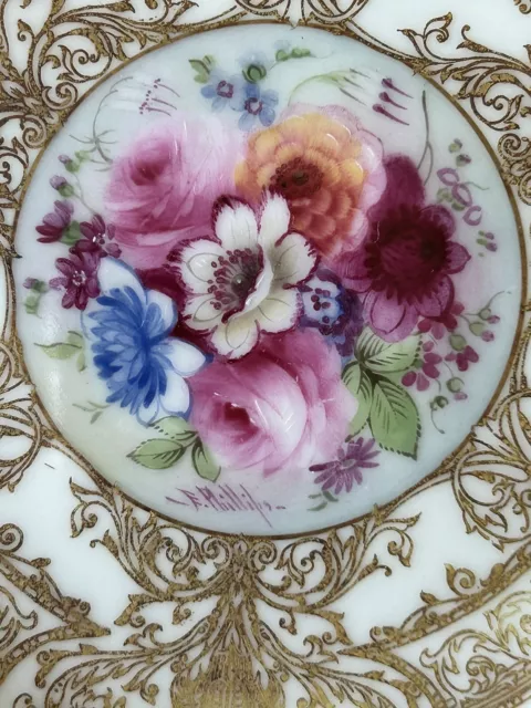 Royal Worcester Pair of Handpainted Dessert Plates Signed “E. Phillips” - 1913 3