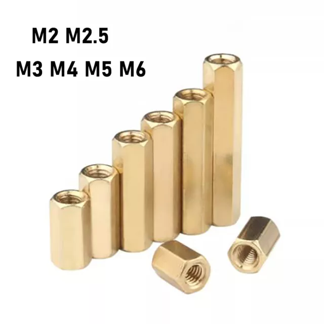 M2 M2.5 M3 M4 M5 M6 Brass Hex Female-Female Spacers Standoff Pillar PCB Stud Nut