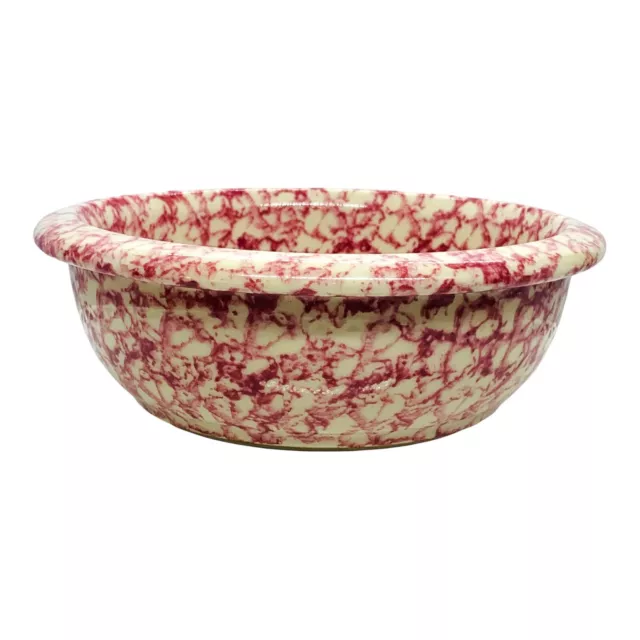 Roseville Pottery Spongeware Workshops of Gerald Henn Red Soup Cereal Bowl 6.5"