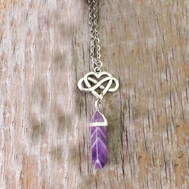 Natural Quartz Crystal Hexagonal Chakra Pendulum Stone Pendant Necklace Jewelry