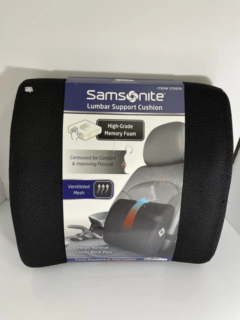 SAMSONITE, Ergonomic Lumbar Support Pillow for Chair - Elevates Lower Back Co...