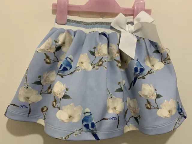 Lovely Girls Adee Powder Blue Floral Birds Outfit Skirt Top Socks 4yrs💙💙 6