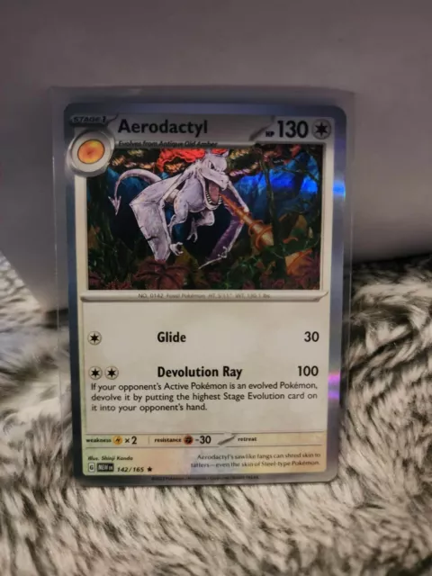 Pokemon 151 Aerodactyl 142/165 Holo Rare NM