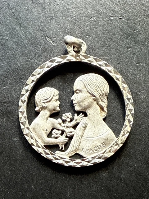Superbe Pendentif créateur argent 925 or relief fleur feuille Perle