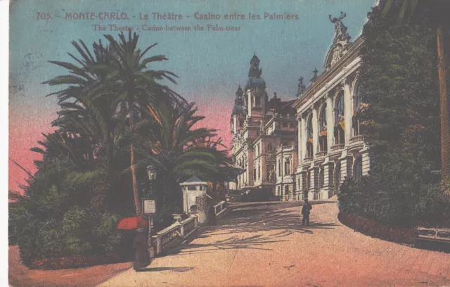 CPA MONACO MONTE-CARLO Le Théâtre Casino entre les palmiers1925