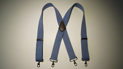 BELT LOOP SUSPENDERS Many COLORS X  Style 1.5" & 2" Stainless SNAPS. MADE IN USA