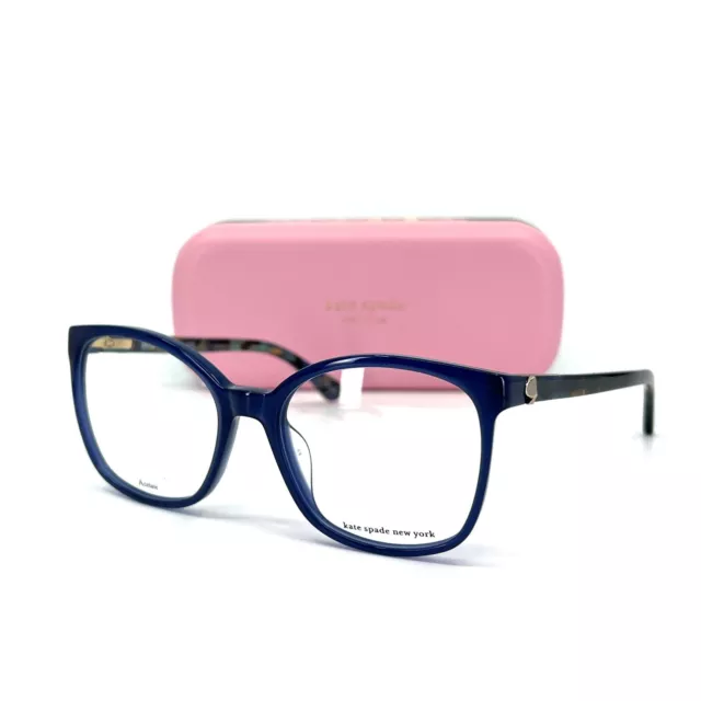 Kate Spade MACI PJP Eyeglasses Blue Brown Square Plastic Frames 52-18 140 mm