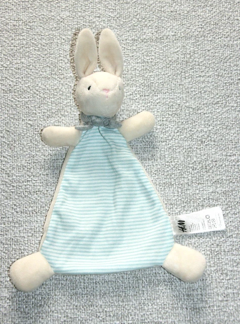 H & M - H Et M Doudou Lapin Plat Beige Blanc Raye Bleu Echarpe Gris Kom9