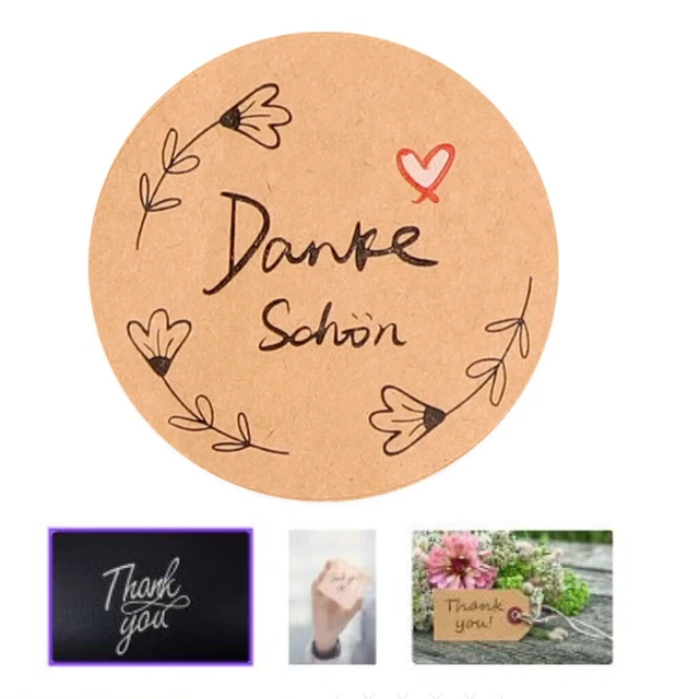WADORN 100 Stück Danke Aufkleber Goldfolie - Zitronen Design Für Geschenke & Karten