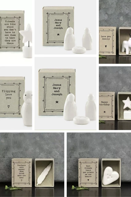 thumbnail image 2 of East Of India Mini Porcelain Cat Matchbox – Glazed White, Boxed – Sentimental Ornament & Gift 2 of 5