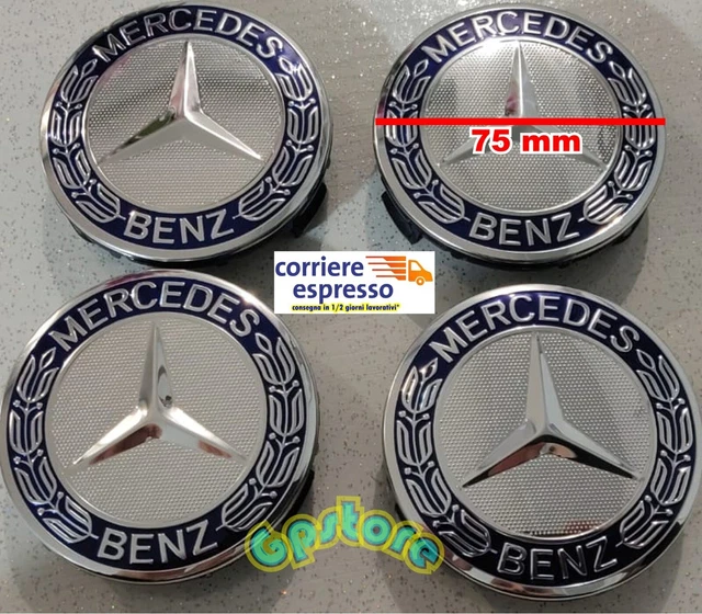 4 TAPPI COPRIMOZZO Mercedes AMG Classe A B C CLS CLA Cerchi In Lega - Foto 4