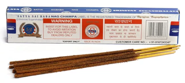 Satya Sai Baba Original Nag Champa Joss Incense Sticks 15g Box 3 Packs 2