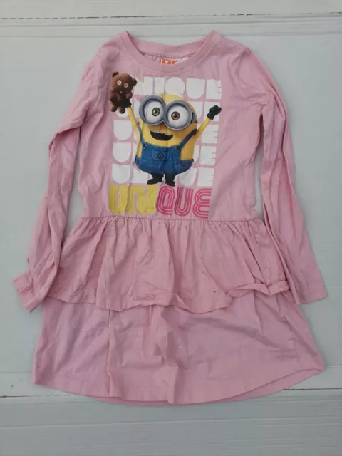 Abito Minion Cattivissimo Me Bambina Rosa Unico 100% Cotone 10 Anni