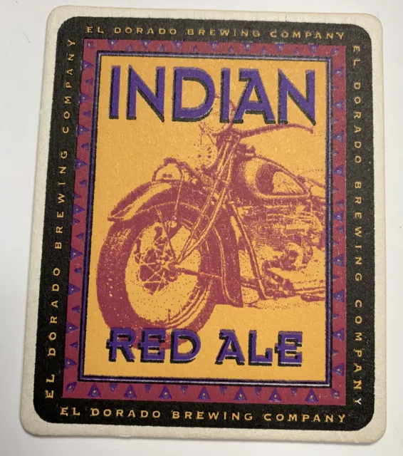 Motorcycle Indian Red Ale Beer Coaster Stockton California NO Phone Number