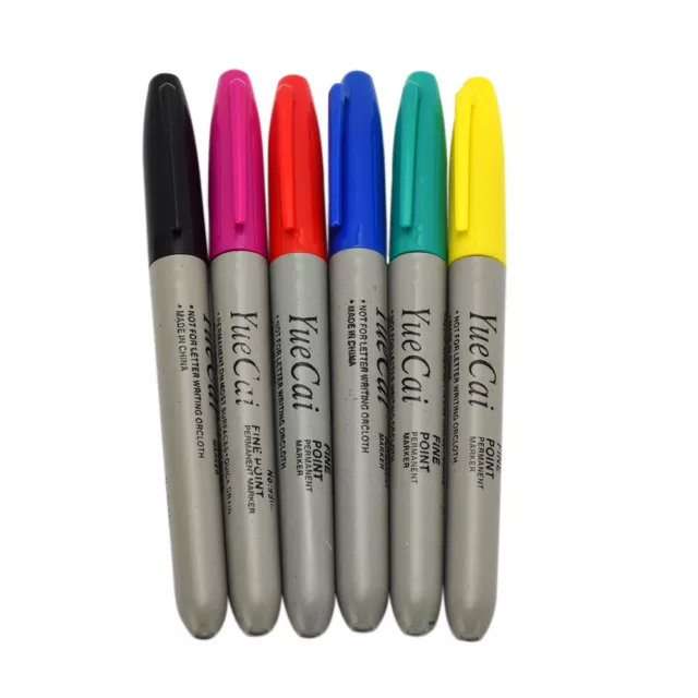 6 colores pluma impermeable plástico transferencia marcador cutánea S4B9
