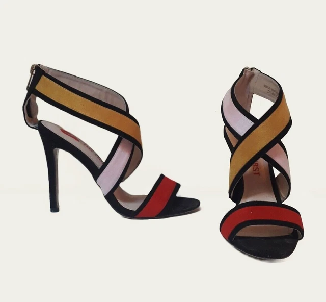 Sandali multicolore neri con tacco n. 38 Pittarello The First pelle scarpe donna