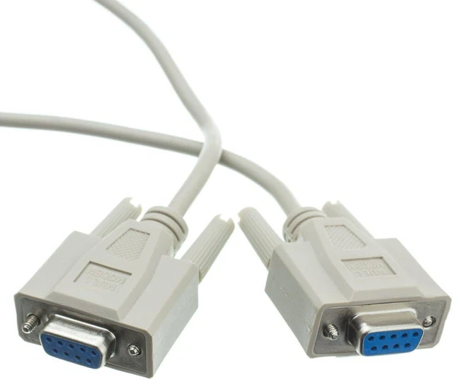 6FT NULL MODEM Serial Cable RS232 DB9 Female 8 Conductor UL Beige 10D1