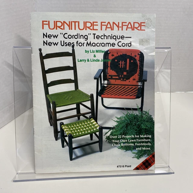 Muebles Fan-Fare Patrones de Macrame Libro Fútbol Patio Sillas de césped Taburete para pies +