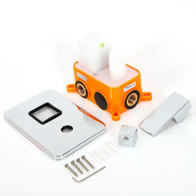 2WAYS CONTROL VALVE Wallmount Shower Faucet Diverter Square Plate