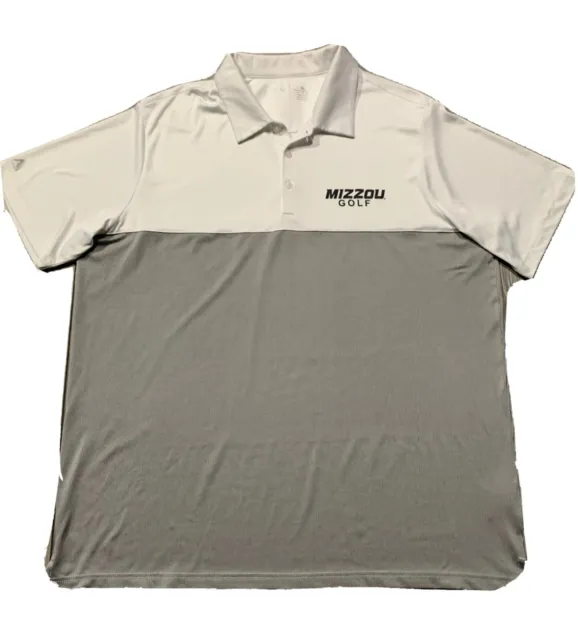 Antigua Missouri Mizzou Tigers Golf Polo Shirt Mens XL. Gray / White