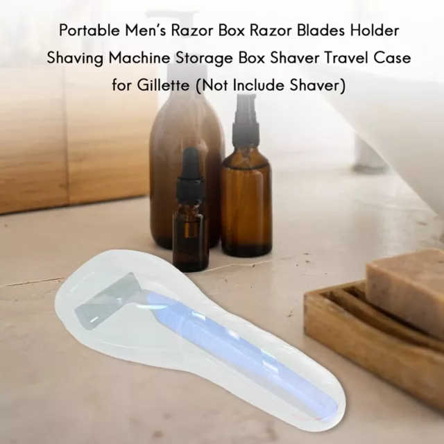 8X (Caja portátil para hombre con soporte de cuchillas máquina de afeitar caja de almacenamiento estuche de viaje n 3