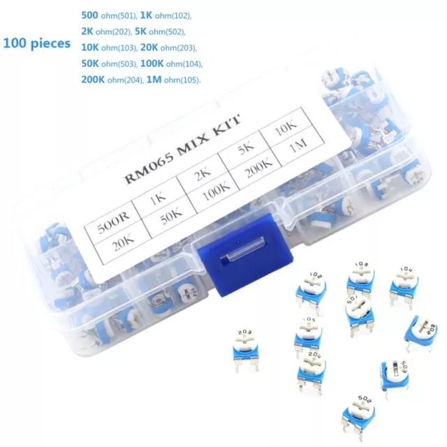 100 X 500ohm-1M Ohm Variable Résistance Potentiomètre Rhéostat Trimmer Sg 3