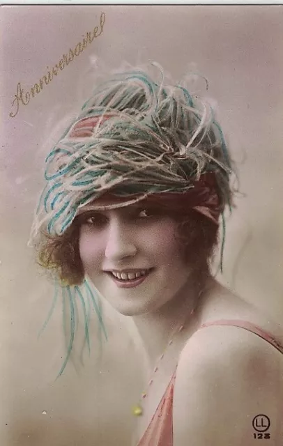 Ragazza con Cappello Moda Glamour Girl Hat Fashion Real Photo PC Circa 1910 5