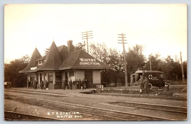 Canada Whitby Ontario Whitby Junction GTR Station RPPC Vintage Postcard