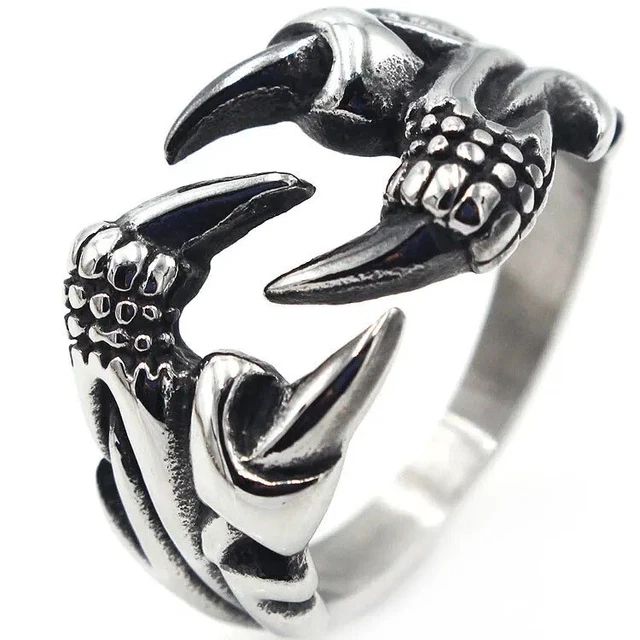 Dragon Claw Ring Punk Domineering Stainless Steel Dragon Rings For Men