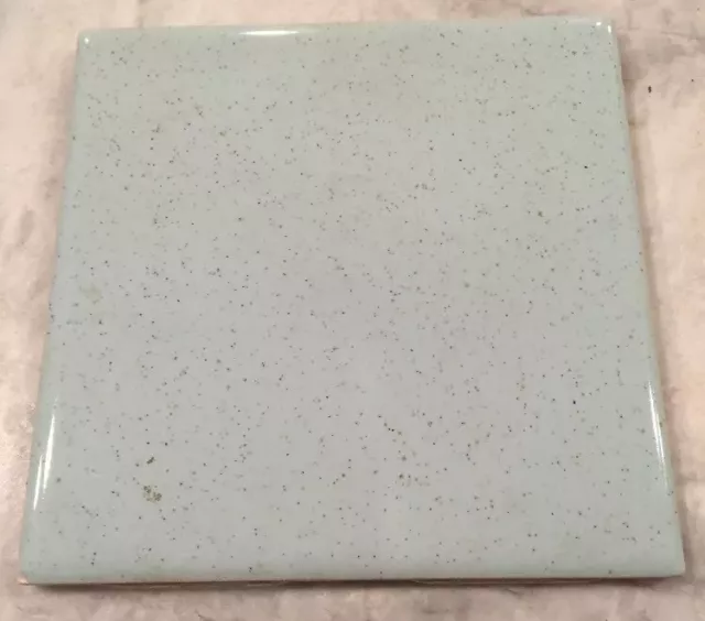 Vintage 1950/60's Aqua Blue Green W/Speckle Ceramic 4.25 x4.25" SINGLE WALL TILE