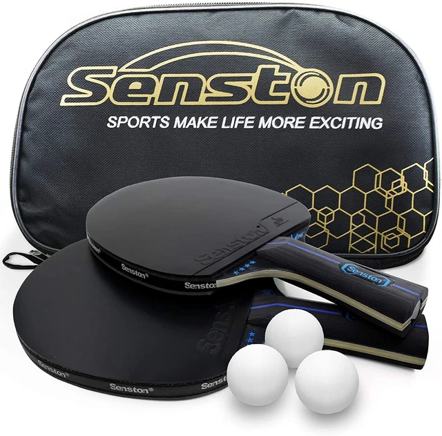 Senston Table Tennis Bat Set, Professional 2 Table Tennis Bats and 3 Table Tenni