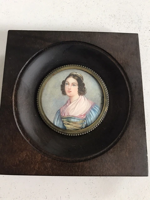 Miniature début XXème portrait d’Helene Sedlmayr d’après Stieler