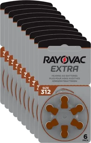 60 piles auditives Rayovac 312 Extra advanced / pile auditive PR41 / piles pour
